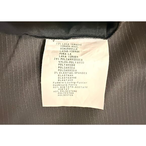 Emporio Armani Black Pinstripe Wool Blend Pencil Skirt - Size TG 42 (US 6-8) - Picture 6 of 7